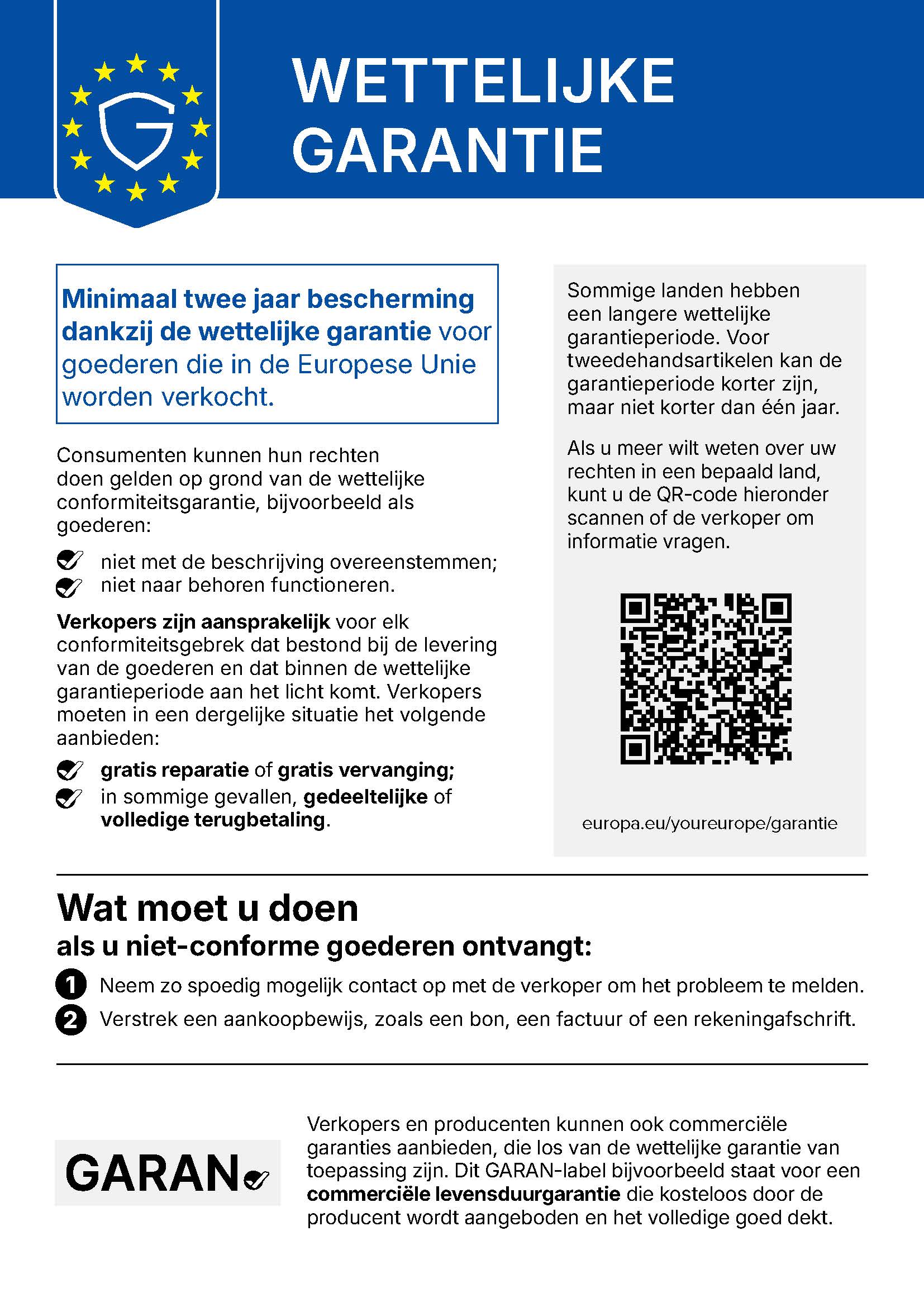 EU-geharmoniseerde mededeling over de wettelijke garantie van overeenstemming